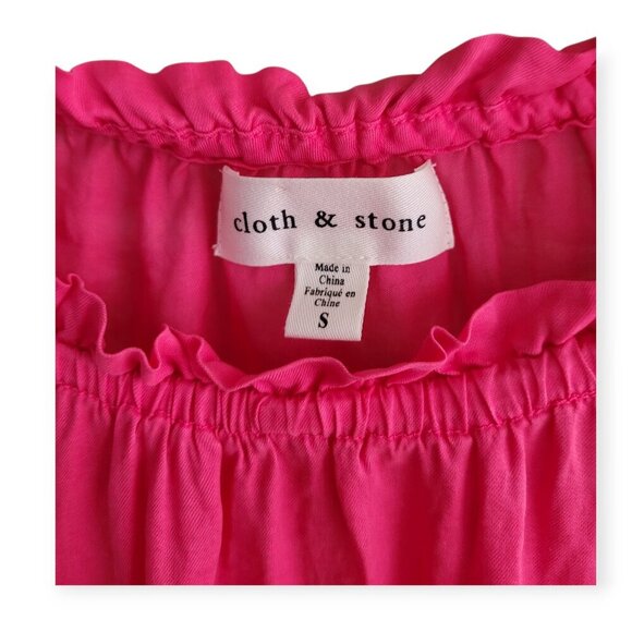 Anthropologie Cloth & Stone Fuchsia Tencel Sleeveless Top Lightweight Women's S - Picture 8 of 13